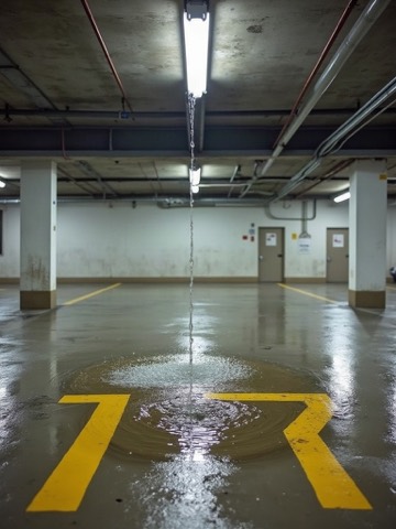 Foto enviada por la vecina: agua cayendo del techo del garaje